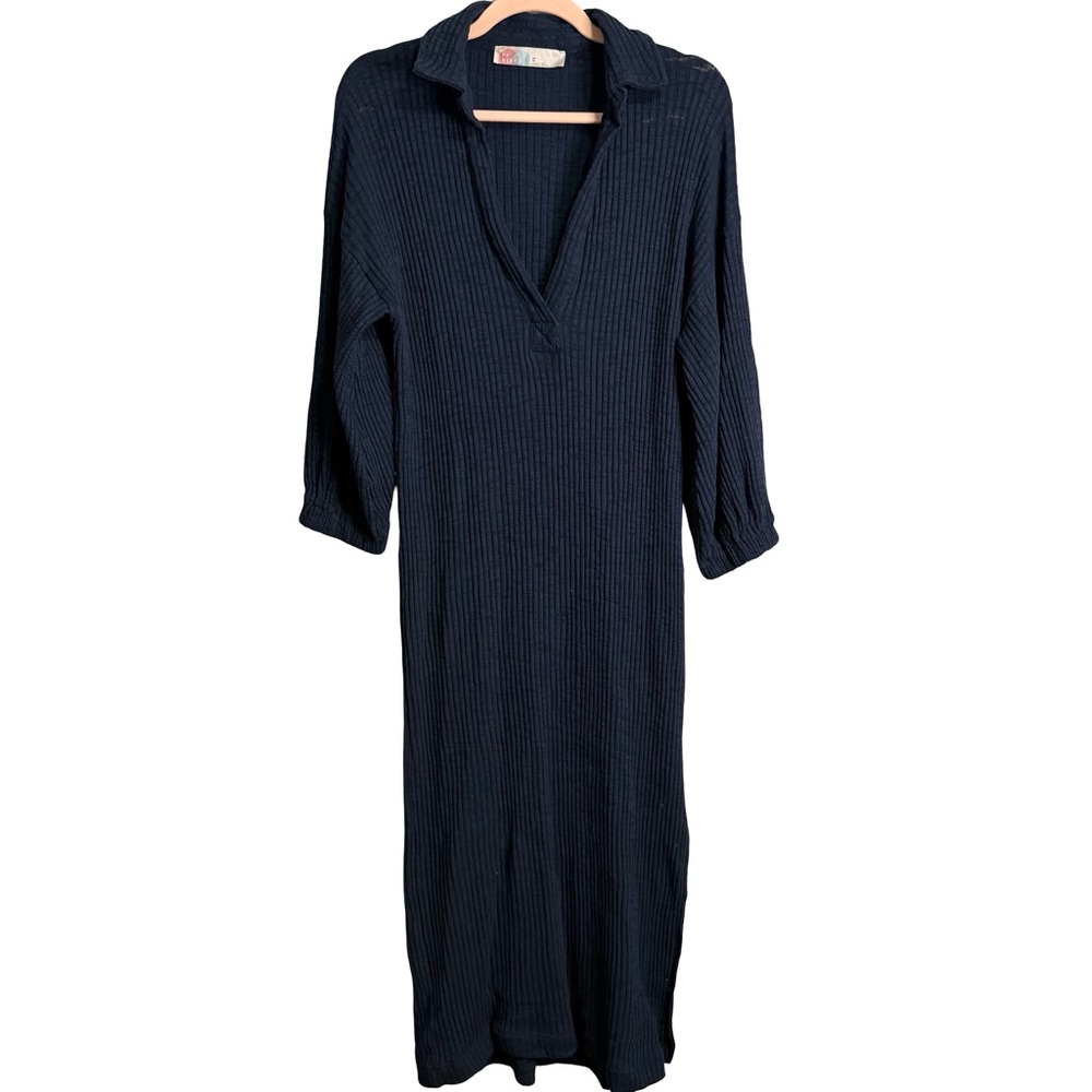 Free People Beach Pacific navy blue ribbed cotton maxi dress. Size XS.‎